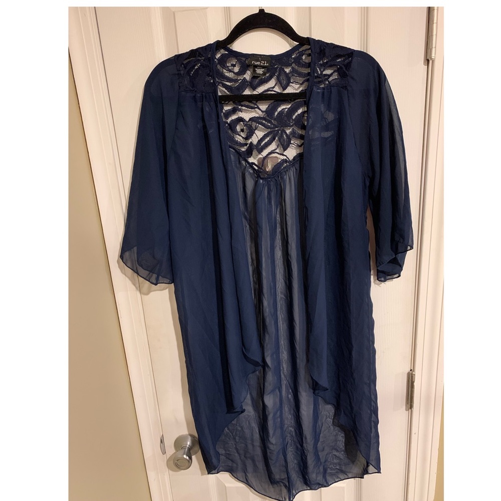 Rue 21 Navy Blue Cover up/Kimono - Small
